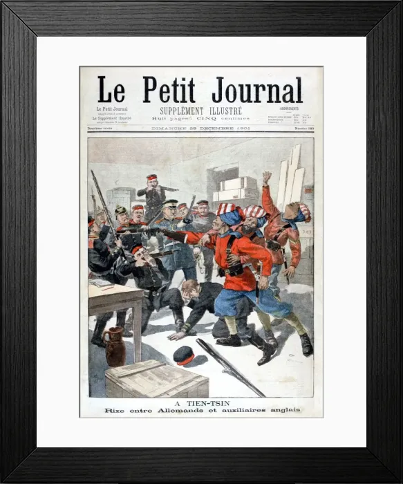 Framed Print : Incident between German troops and British auxiliaries, Tientsin, China, 1901 Framed Print : Incident between German troops and British auxiliaries, Tientsin, China, 1901