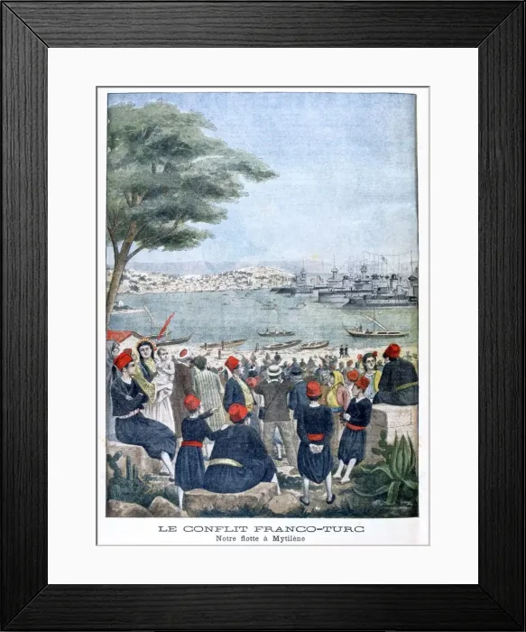 Framed Print : French fleet at Mytilene (Lesbos), 1901 Framed Print : French fleet at Mytilene (Lesbos), 1901