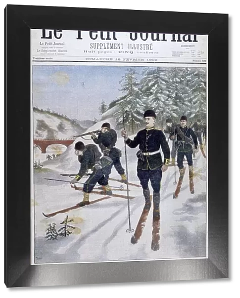 Troops on skis on alpine manoeuvres, Norway, 1902