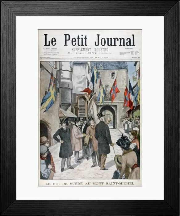 Framed Print : King Oscar II of Sweden visiting Mont Saint-Michel, Normandy, France, 1902 Framed Print : King Oscar II of Sweden visiting Mont Saint-Michel, Normandy, France, 1902