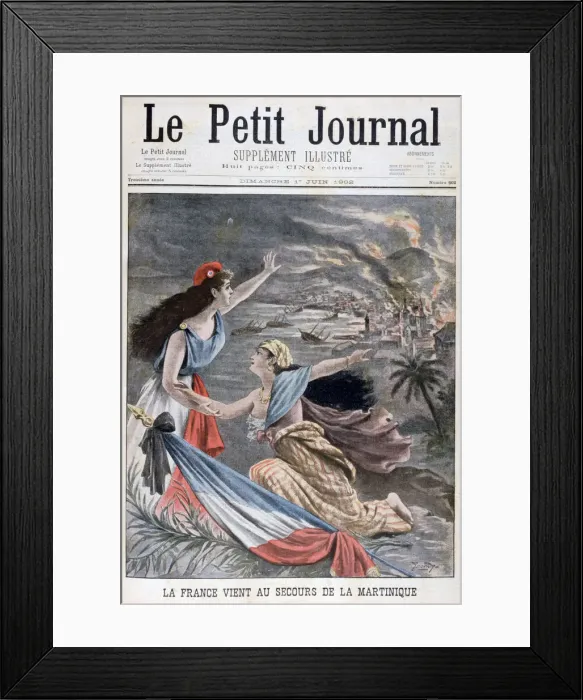 Framed Print : France assists Martinique, 1902 Framed Print : France assists Martinique, 1902