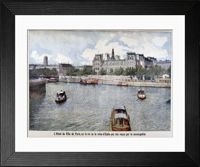 Framed Print : The River Seine and the Hotel de Ville, Paris, 1903 Framed Print : The River Seine and the Hotel de Ville, Paris, 1903