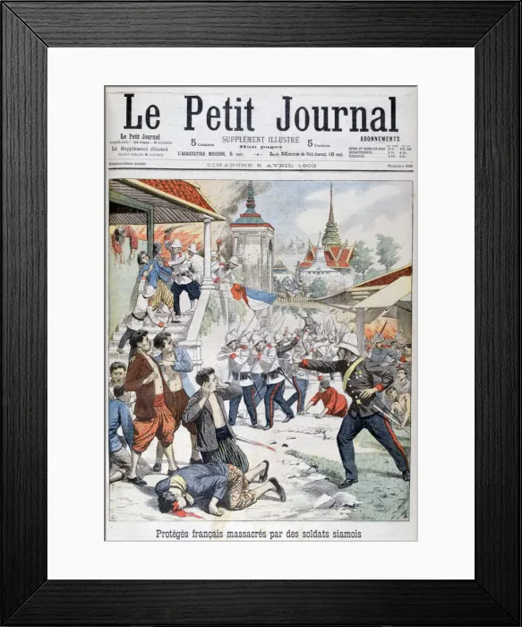 Framed Print : People under French protection massacred by Siamese soldiers, Siam, 1903 Framed Print : People under French protection massacred by Siamese soldiers, Siam, 1903