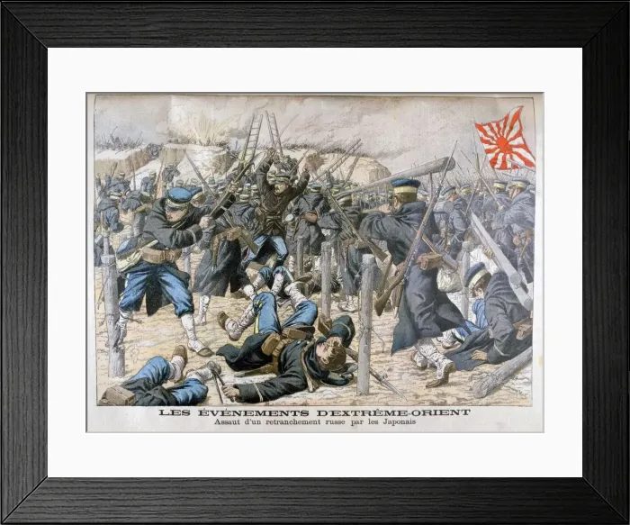 Framed Print : Japanese attack on a Russian entrenchment, Russo-Japanese War, 1904 Framed Print : Japanese attack on a Russian entrenchment, Russo-Japanese War, 1904