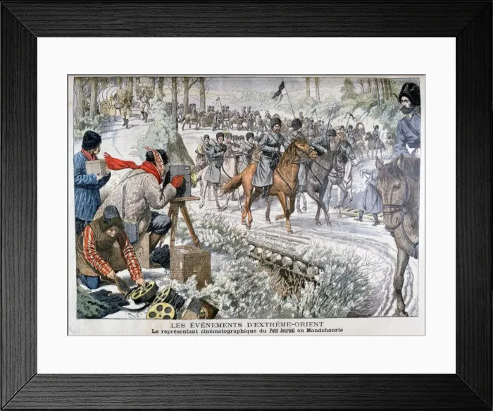 Framed Print : Filming in Manchuria during the Russo-Japanese War, 1904 Framed Print : Filming in Manchuria during the Russo-Japanese War, 1904