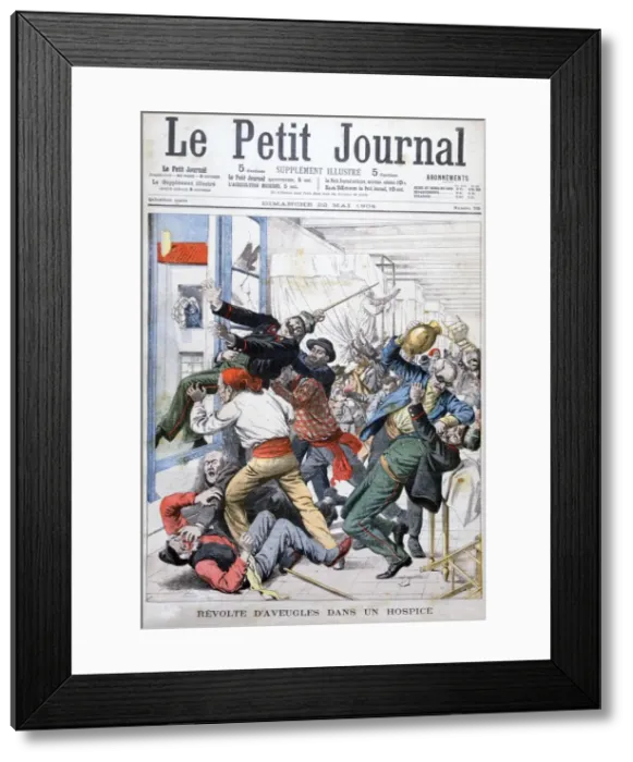 Framed Print : Revolt by blind men in a hospice, France, 1904 Framed Print : Revolt by blind men in a hospice, France, 1904