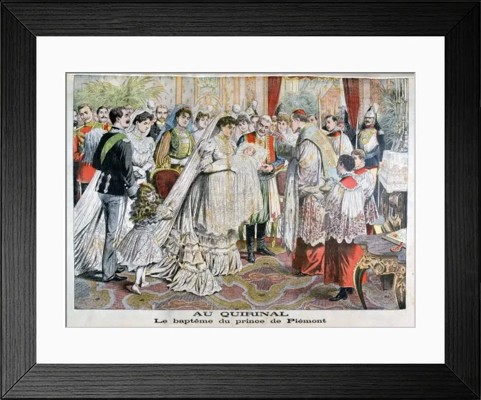 Framed Print : The baptism of the Prince of Piedmont, Quirinal Palace, Rome, 1904 Framed Print : The baptism of the Prince of Piedmont, Quirinal Palace, Rome, 1904