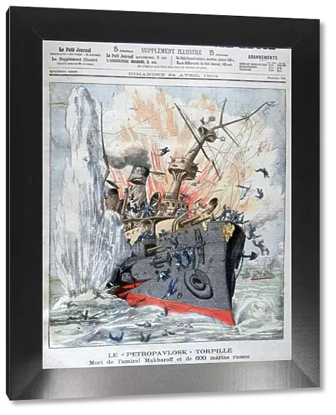 Sinking of the Russian battleship Petropavlosk, Russo-Japanese War, 13th April 1904