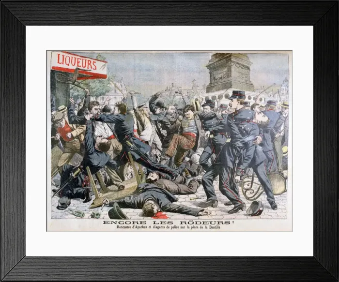 Framed Print : Armed criminals fighting with the police, Place de la Bastille, Paris, 1904 Framed Print : Armed criminals fighting with the police, Place de la Bastille, Paris, 1904