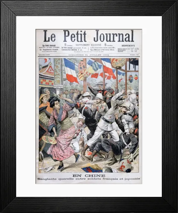 Framed Print : Fight between French and Japanese soldiers during the Russo-Japanese War, China, 1904 Framed Print : Fight between French and Japanese soldiers during the Russo-Japanese War, China, 1904
