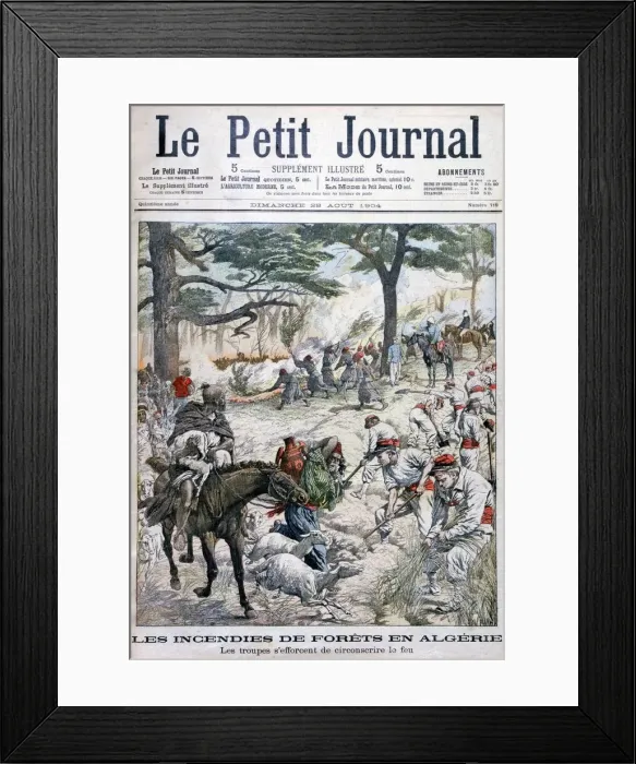 Framed Print : Troops trying to contain a forest fire, Algeria, 1904 Framed Print : Troops trying to contain a forest fire, Algeria, 1904