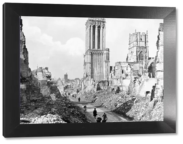 The ruins and cathedral of Caen, Normandy, France, c1944