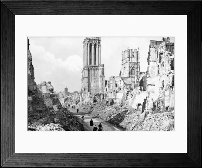 Framed Print : The ruins and cathedral of Caen, Normandy, France, c1944 Framed Print : The ruins and cathedral of Caen, Normandy, France, c1944