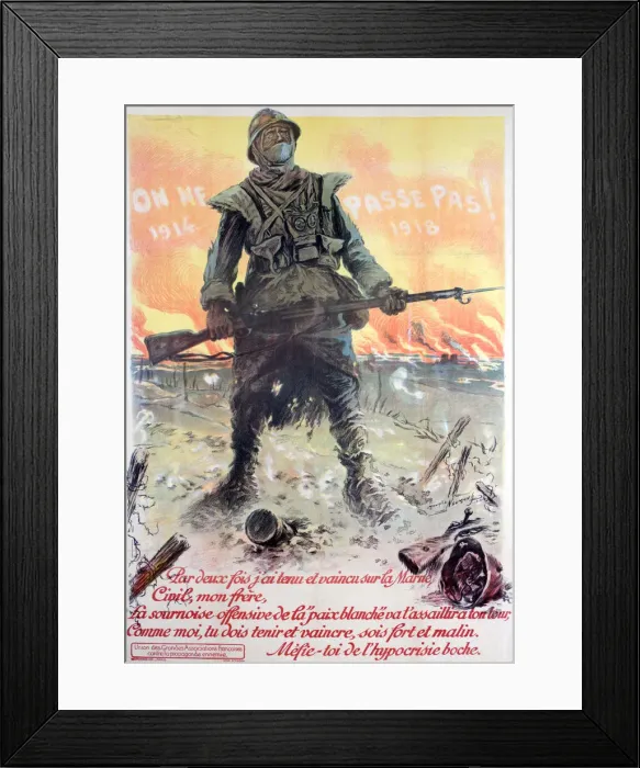 Framed Print : They Shall Not Pass! 1914-1918, 1918. Artist: Maurice Neumont Framed Print : They Shall Not Pass! 1914-1918, 1918. Artist: Maurice Neumont