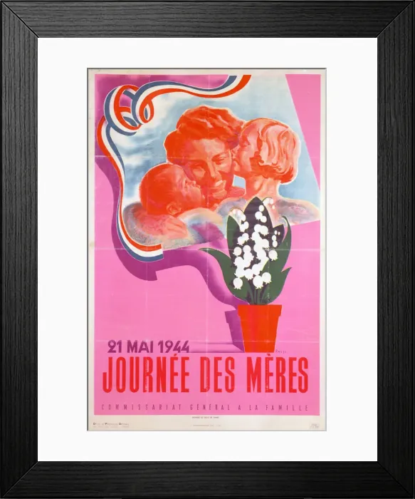 Framed Print : Mothers Day, 21st May 1944, Vichy French poster, 1944. Artist: Phili Framed Print : Mothers Day, 21st May 1944, Vichy French poster, 1944. Artist: Phili