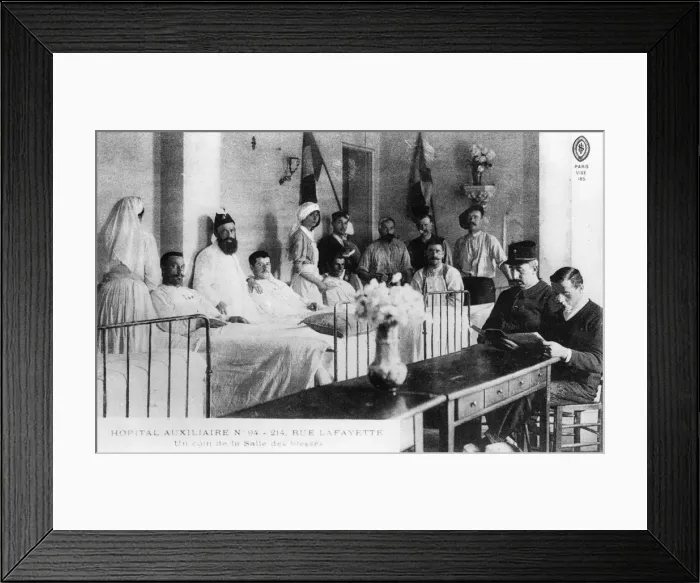 Framed Print : French wounded, auxiliary hospital, Paris, France, World War I, 1914-1918 Framed Print : French wounded, auxiliary hospital, Paris, France, World War I, 1914-1918