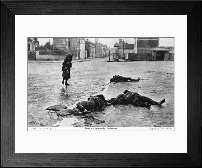 Framed Print : Dead German soldiers, Soissons, France, 1914 Framed Print : Dead German soldiers, Soissons, France, 1914