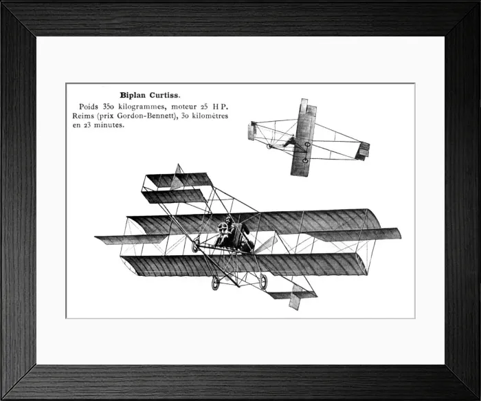 Framed Print : Curtiss Biplane, 20th century Framed Print : Curtiss Biplane, 20th century
