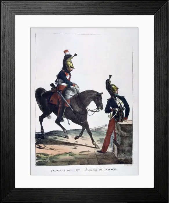 Framed Print : Uniform of the 12th Regiment of Dragoons, France, 1823. Artist: Charles Etienne Pierre Motte Framed Print : Uniform of the 12th Regiment of Dragoons, France, 1823. Artist: Charles Etienne Pierre Motte