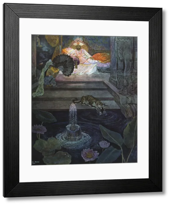 Framed Print : Au Jardin des Gemmes, 1924. Artist: Leon Carre Framed Print : Au Jardin des Gemmes, 1924. Artist: Leon Carre