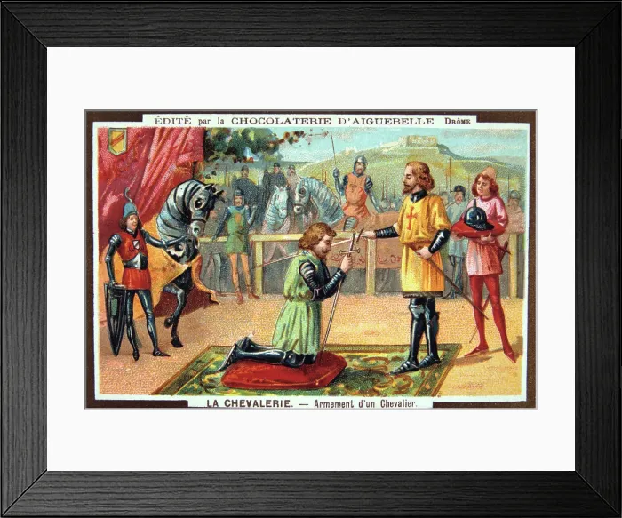Framed Print : The Knights - Knighting a Knight, Middle Ages. 19th Century. Colour Lithograph. Private collection Framed Print : The Knights - Knighting a Knight, Middle Ages. 19th Century. Colour Lithograph. Private collection