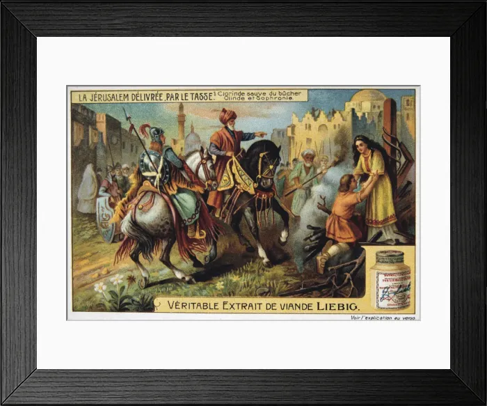 Framed Print : La Jerusalem deliveree par le Tasse, Clorinde saved from burning. 19th Century Framed Print : La Jerusalem deliveree par le Tasse, Clorinde saved from burning. 19th Century