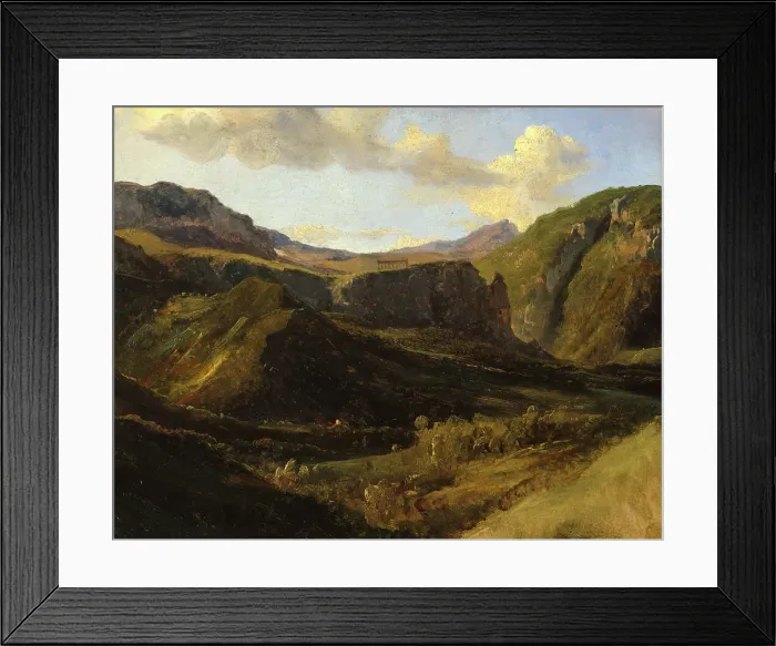 Framed Print : The Temple of Segeste, c1810-1822 Artist: Achille Etna Michallon Framed Print : The Temple of Segeste, c1810-1822 Artist: Achille Etna Michallon