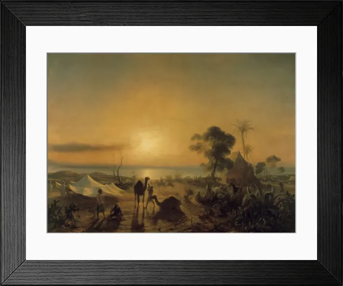 Framed Print : The Camp at Staoueli, 1830. Artist: Theodore Gudin Framed Print : The Camp at Staoueli, 1830. Artist: Theodore Gudin