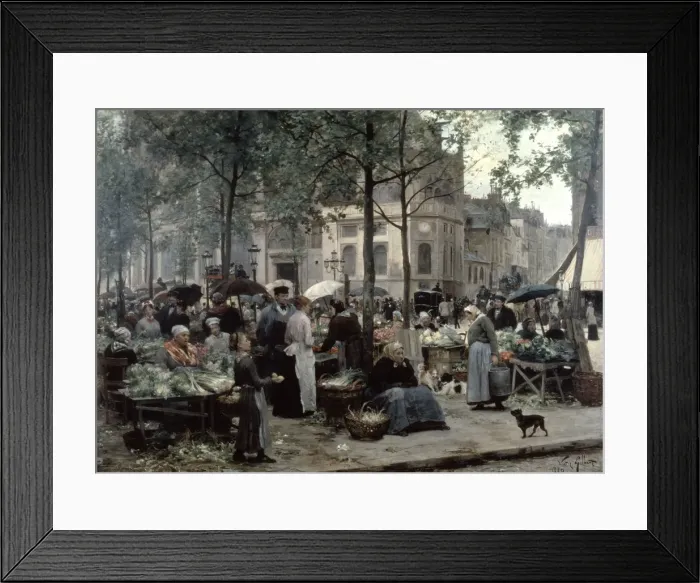 Framed Print : Les Halles, Paris Central Market, 1880. Artist: Gilbert Victor Gabriel