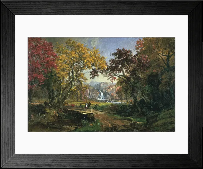 Framed Print : Couple on a Bridge, 1876 Artist: Jasper Francis Cropsey Framed Print : Couple on a Bridge, 1876 Artist: Jasper Francis Cropsey