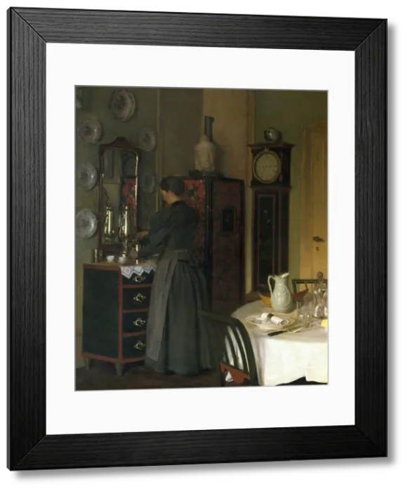Framed Print : Tea-time, 1898 Artist: Valdemar Kornerup Framed Print : Tea-time, 1898 Artist: Valdemar Kornerup