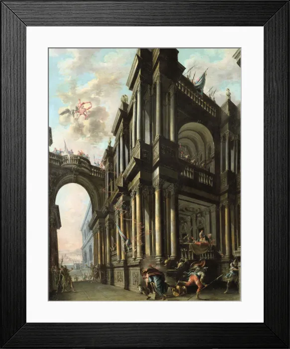 Framed Print : Jupiter strikes a monarch on the crown in his palace, 1777. Artist: Nicola Bertuzzi Framed Print : Jupiter strikes a monarch on the crown in his palace, 1777. Artist: Nicola Bertuzzi