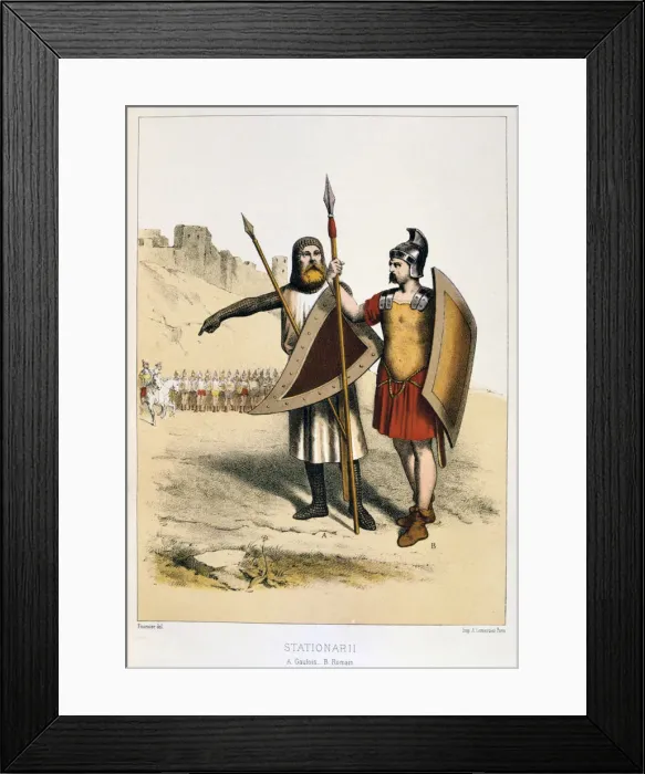 Framed Print : Stationarii, a Gaul and a Roman, c1887 Artist: Francois Cudet Framed Print : Stationarii, a Gaul and a Roman, c1887 Artist: Francois Cudet