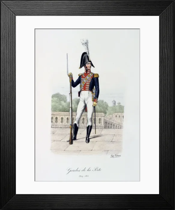 Framed Print : Gardes de la Porte, 1814-15 Artist: Eugene Titeux Framed Print : Gardes de la Porte, 1814-15 Artist: Eugene Titeux