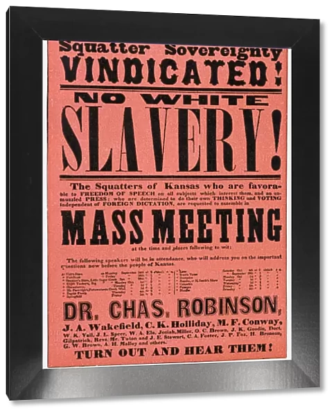 Poster against slavery in Kansas, 19th century