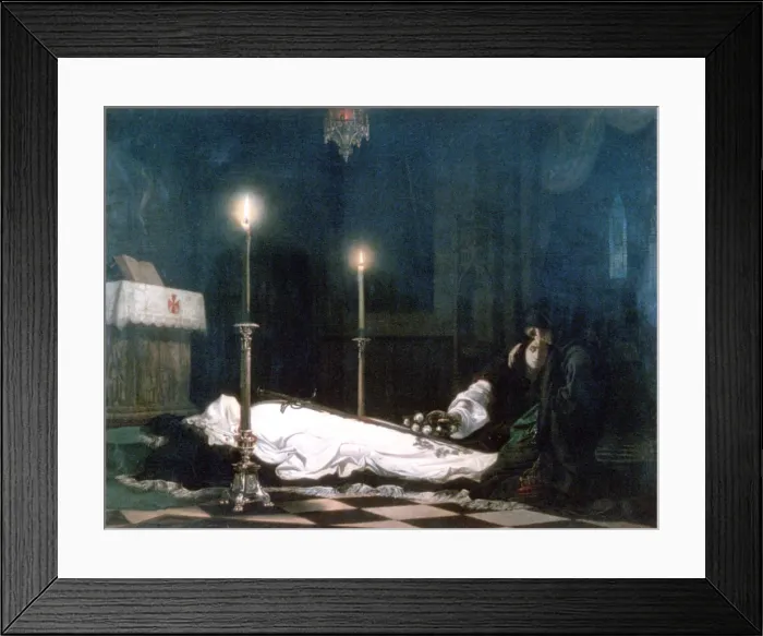 Framed Print : Laszlo Hunyadi on the Bier, 1859. Artist: Viktor Madarasz Framed Print : Laszlo Hunyadi on the Bier, 1859. Artist: Viktor Madarasz