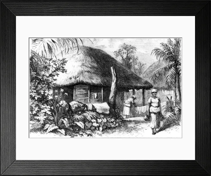 Framed Print : Native habitation, Santo Domingo, 1873 Framed Print : Native habitation, Santo Domingo, 1873