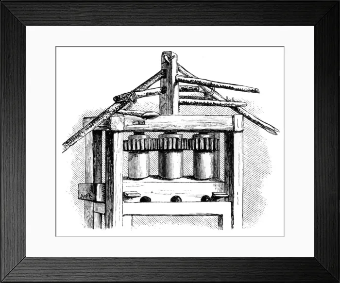 Framed Print : Primitive sugar mill, Santo Domingo, 1873 Framed Print : Primitive sugar mill, Santo Domingo, 1873