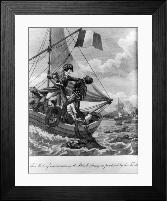 Framed Print : The Mode of Exterminating the Black Army as Practised by the French, 1805. Artist: John Barlow Framed Print : The Mode of Exterminating the Black Army as Practised by the French, 1805. Artist: John Barlow