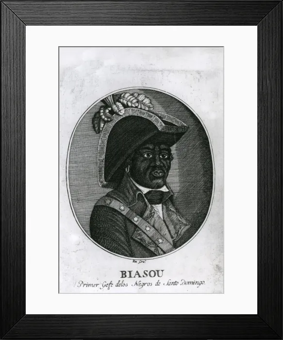 Framed Print : Georges Biassou, early leader of the 1791 slave rising that began the Haitian Revolution, 1806. Artist: Rea Framed Print : Georges Biassou, early leader of the 1791 slave rising that began the Haitian Revolution, 1806. Artist: Rea
