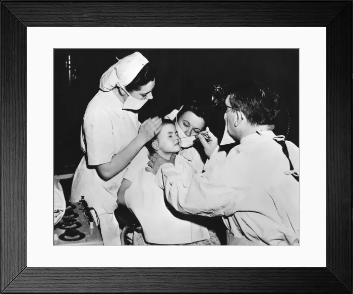 Framed Print : Radium treatment to cure a nasal infection, France, c1947-1951 Framed Print : Radium treatment to cure a nasal infection, France, c1947-1951