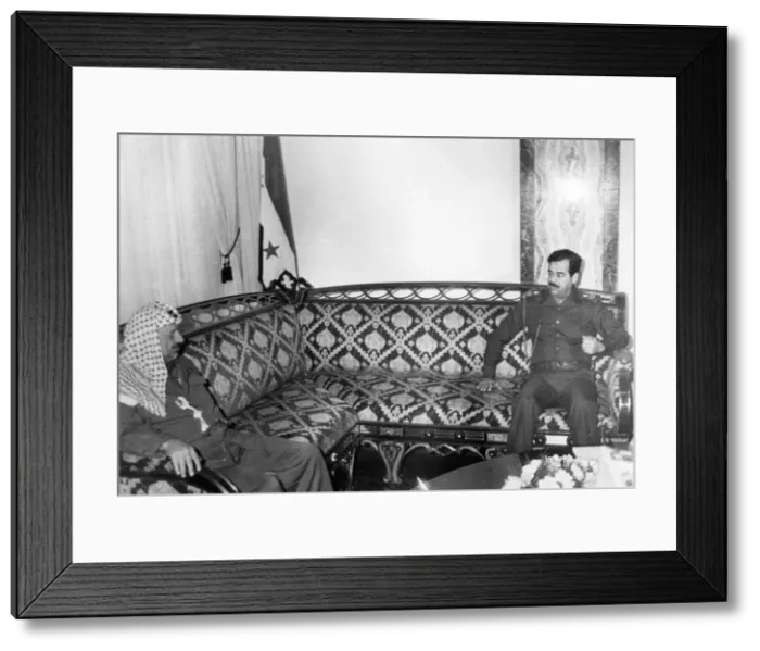 Framed Print : Yasser Arafat and Saddam Hussein, Iraq, 1987 Framed Print : Yasser Arafat and Saddam Hussein, Iraq, 1987