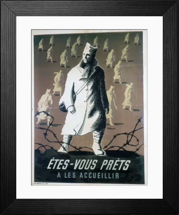Framed Print : Are You Ready to Welcome Them?, poster, c1946. Artist: Bernard Villemot Framed Print : Are You Ready to Welcome Them?, poster, c1946. Artist: Bernard Villemot