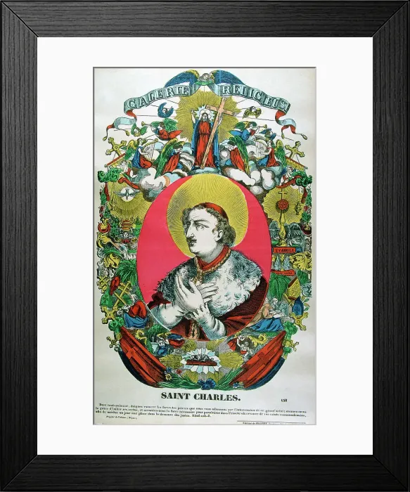 Framed Print : St Charles of Borromeo, 16th century Italian priest, 19th century Framed Print : St Charles of Borromeo, 16th century Italian priest, 19th century
