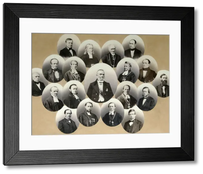 Framed Print : Group of portraits of the representatives of the Catholic church in Moscow, 1860s. Artist: Scherer Nabholz & Co Framed Print : Group of portraits of the representatives of the Catholic church in Moscow, 1860s. Artist: Scherer Nabholz & Co