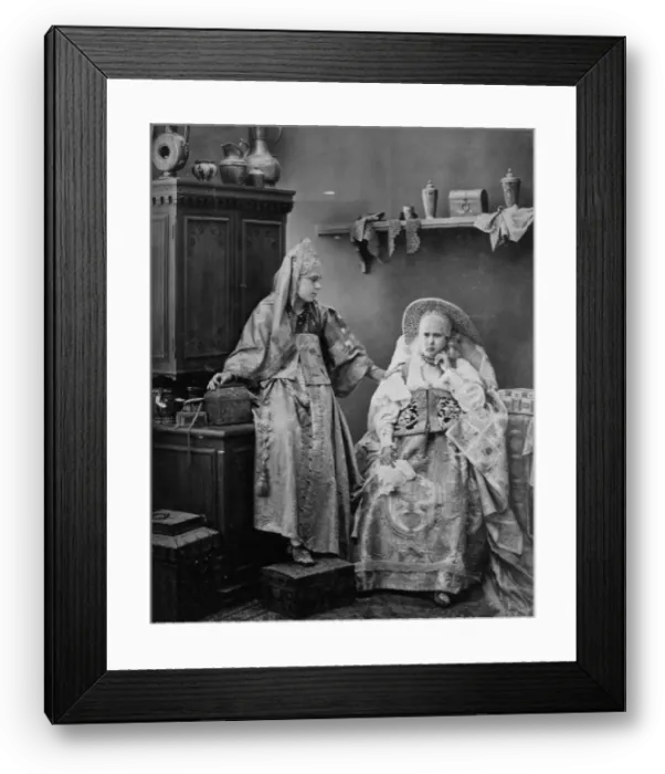 Framed Print : Girls in Russian dress, c1870s-c1880s. Artist: Andrei Osipovich Karelin Framed Print : Girls in Russian dress, c1870s-c1880s. Artist: Andrei Osipovich Karelin