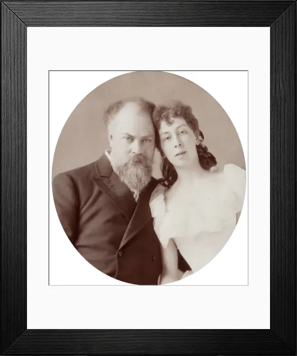 Framed Print : Konstantin Makovsky, Russian artist, with his wife, 1880s. Artist: Andrei Osipovich Karelin Framed Print : Konstantin Makovsky, Russian artist, with his wife, 1880s. Artist: Andrei Osipovich Karelin