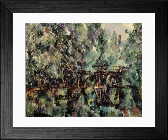 Framed Print : A Bridge over a Pond, c1898. Artist: Paul Cezanne Framed Print : A Bridge over a Pond, c1898. Artist: Paul Cezanne