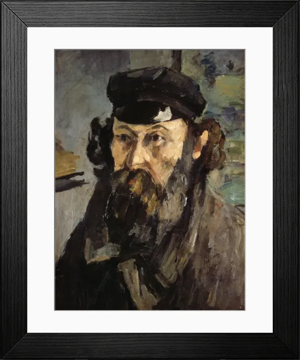 Framed Print : Self-portrait with a Casquette, 1872-1873. Artist: Paul Cezanne Framed Print : Self-portrait with a Casquette, 1872-1873. Artist: Paul Cezanne