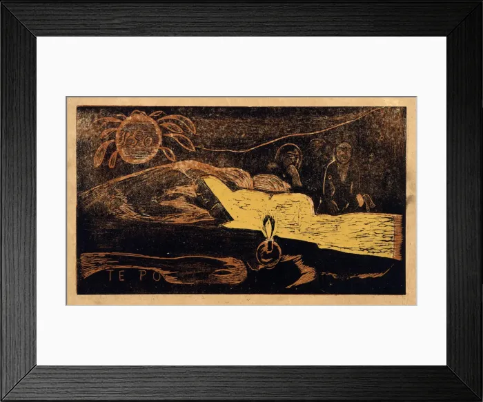 Framed Print : Te po. La grande nuit (From the Series Noa Noa), 1893-1894. Artist: Paul Gauguin Framed Print : Te po. La grande nuit (From the Series Noa Noa), 1893-1894. Artist: Paul Gauguin